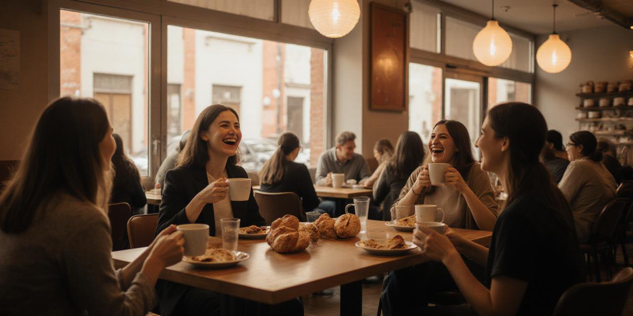 Ambiente social elegante y cálido en Fluvius Café Madrid con personas disfrutando de cafés artesanales
