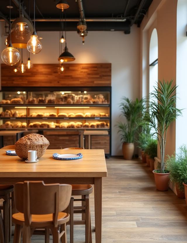 Interior acogedor de Fluvius Café en Madrid
