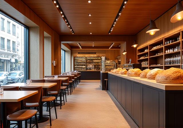 Interior acogedor de Fluvius Café en Madrid
